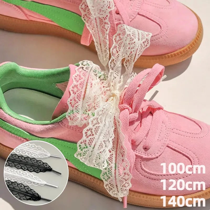 Women's Cute Flat Wide Black and White Shoelaces - Fashionable Sneaker Accessories