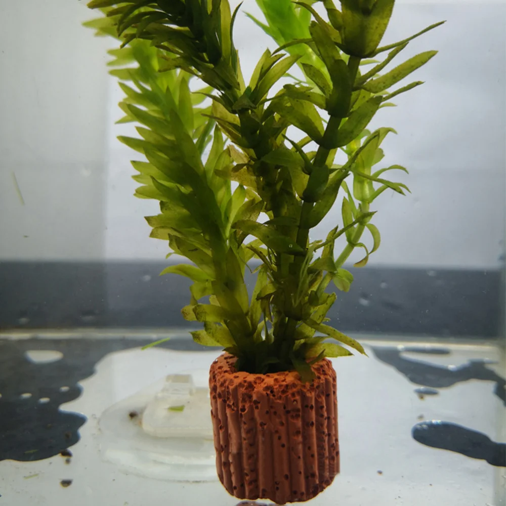 Plant Water Fixed Aquarium Ring Holder Fish Cup Tank Media For Pottery Plants Weights Pot Aquatic Filter Ceramic Pond Planter aquarium plant holder