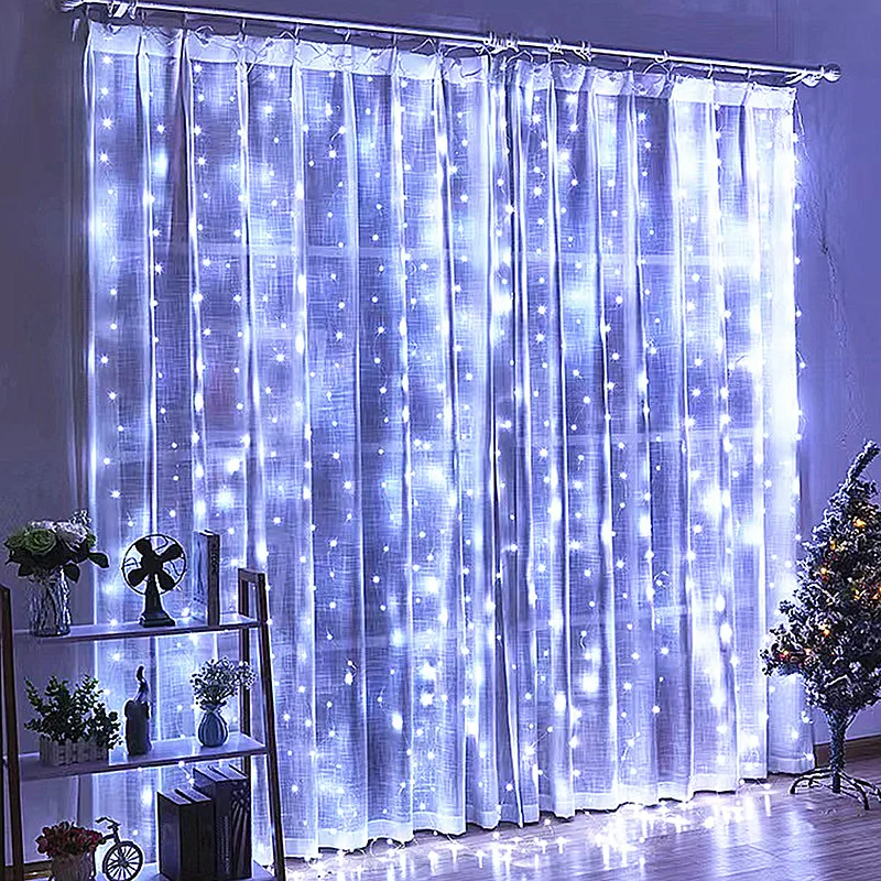 thumbnail image 1 of Guirnalda de luces LED de alambre de cobre para Año Nuevo 2024, cortina de luces de hadas de 6 metros para ventana del hogar, dormitorio, Navidad, boda, fiesta, lámpara de decoración, 1 of 5