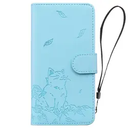 Kawaii Leather Wallet Flip Phone Case with Cover for Redmi A3 (SKY BLUE)