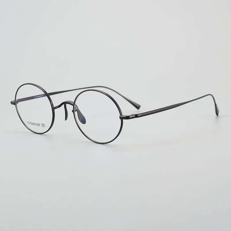 

Vintage Titanium Glasses Frame Men Round Retro Myopia Prescription Optical Eyeglasses Frame Women Korea KJ48Luxury Brand Eyewear