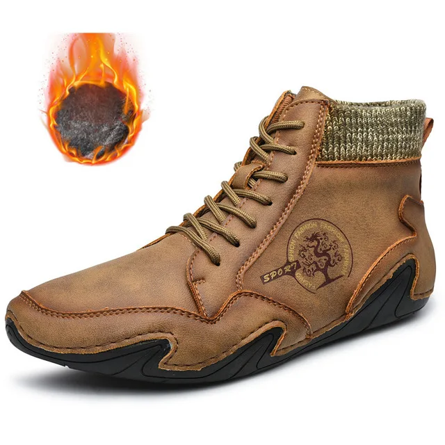 Winter Snow Boots Men Boots Fashion Leather Boots