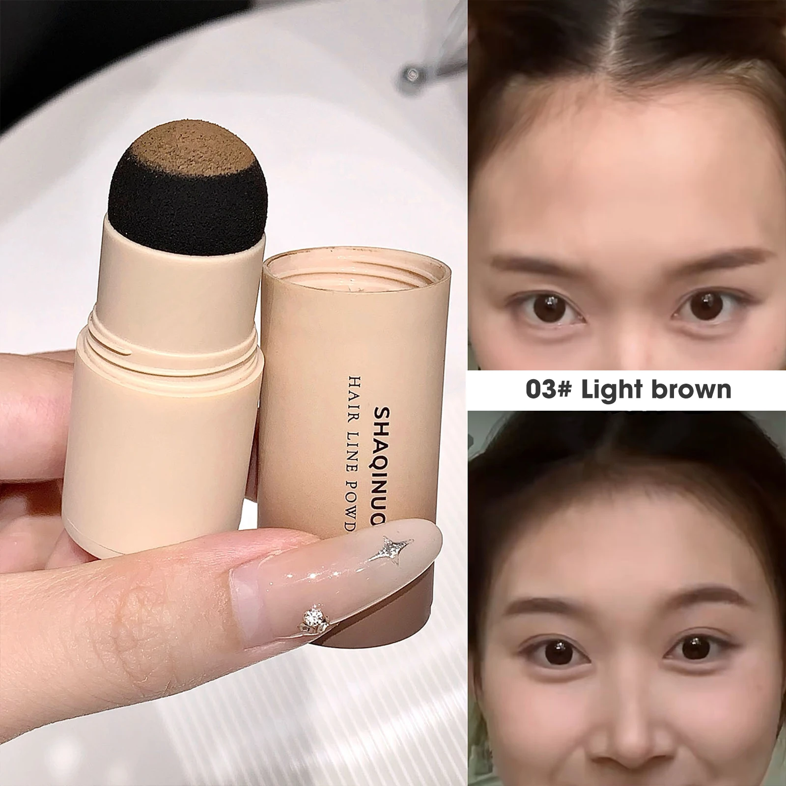 Long-lasting Hairline Powder Stick Waterproof Cover Hair Concealer Repair Fill Hairline Shadow Pen Natural Hairline-enhanced