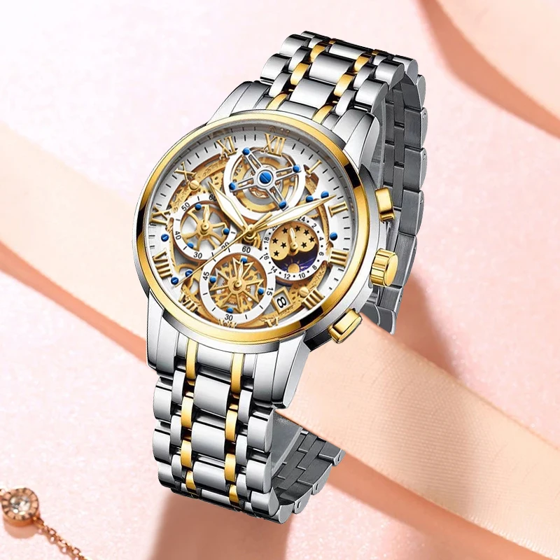 LIGE Top Brand Luxury Gold Women Watches Fashion Waterproof Ladies Watch Woman Quartz Wrist Watch Relogio Feminino Montre Femme