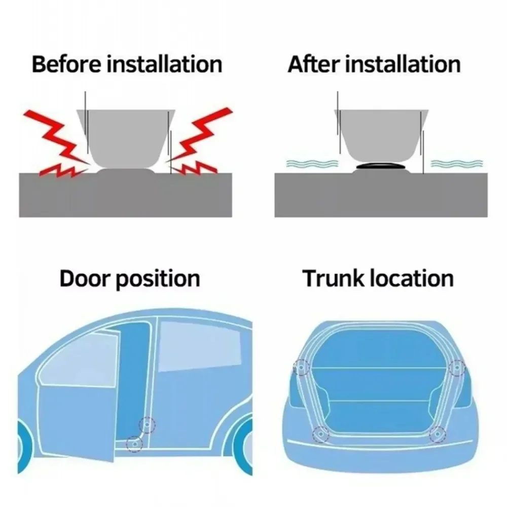 10/16/5X Car Door Anti-shock Silicone Pad Universal Anti-Noise er Gasket Anti-collision Door Sticker Soundproof Crash Pad