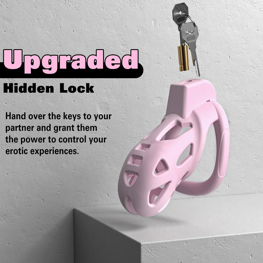 Male Penis Lock 3 Different Sizes of Male Chastity Cage Device with Key Tease Resin Chastity Locked Cage Adult Sex Toys SM