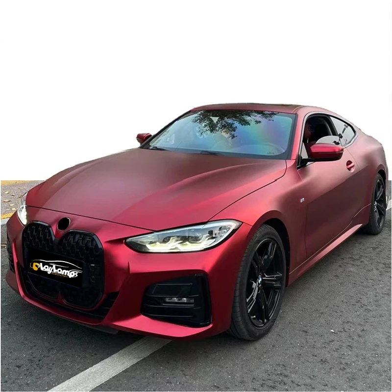 

Pet Romani Red Vinyl Wrap Matte Red Adhesive Film Auto Wrapping Car Body Vinyl Decoration Film