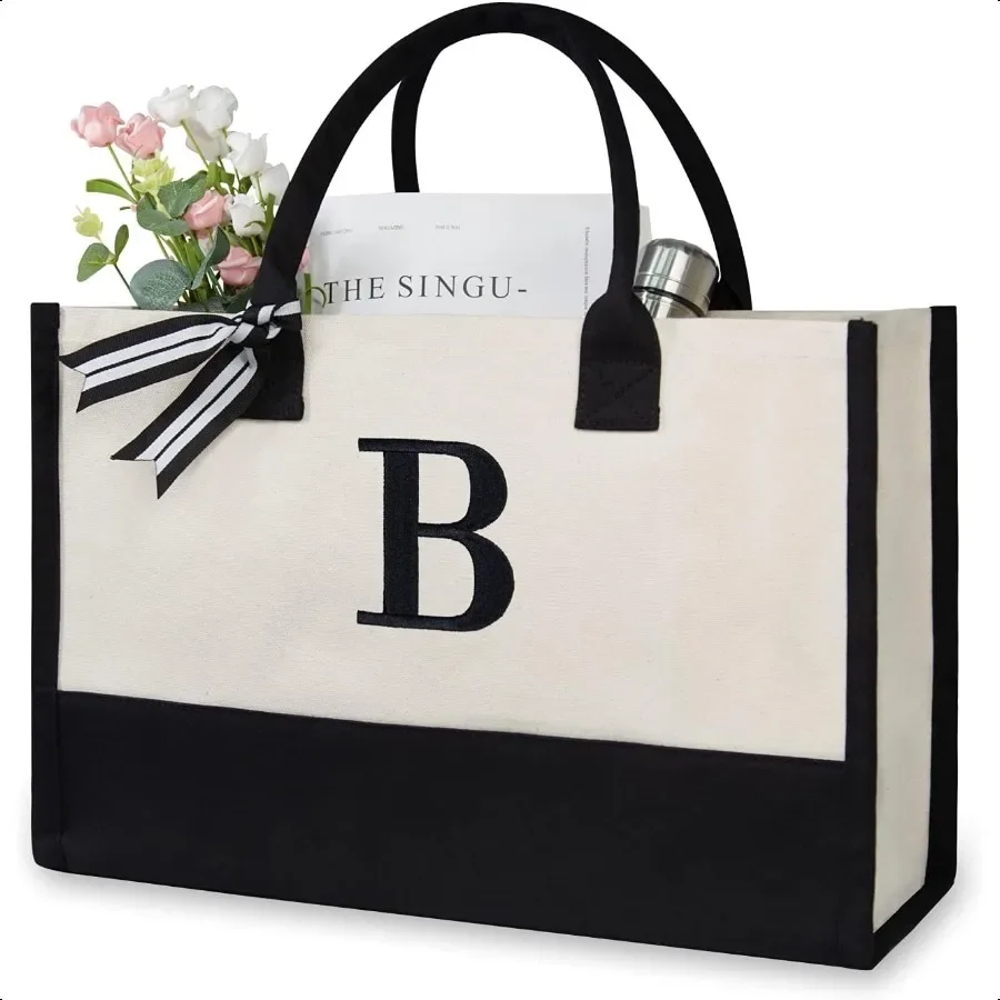 Personalized Embroidered Canvas Tote Bag for Gifts