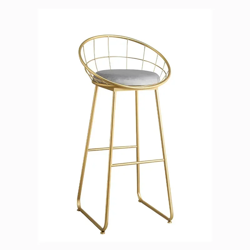 Dining Lounge Bar Chairs Simple Luxury Metal Trendy Bar Stool Ottomans Taburetes Para Barra De Cocina Restaurant Furniture