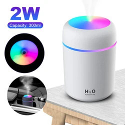 300ml Portable Electric Air Humidifier USB with Colorful Light Mini Ultrasonic Air Humidifier Car Purifier for Bedroom Home Car