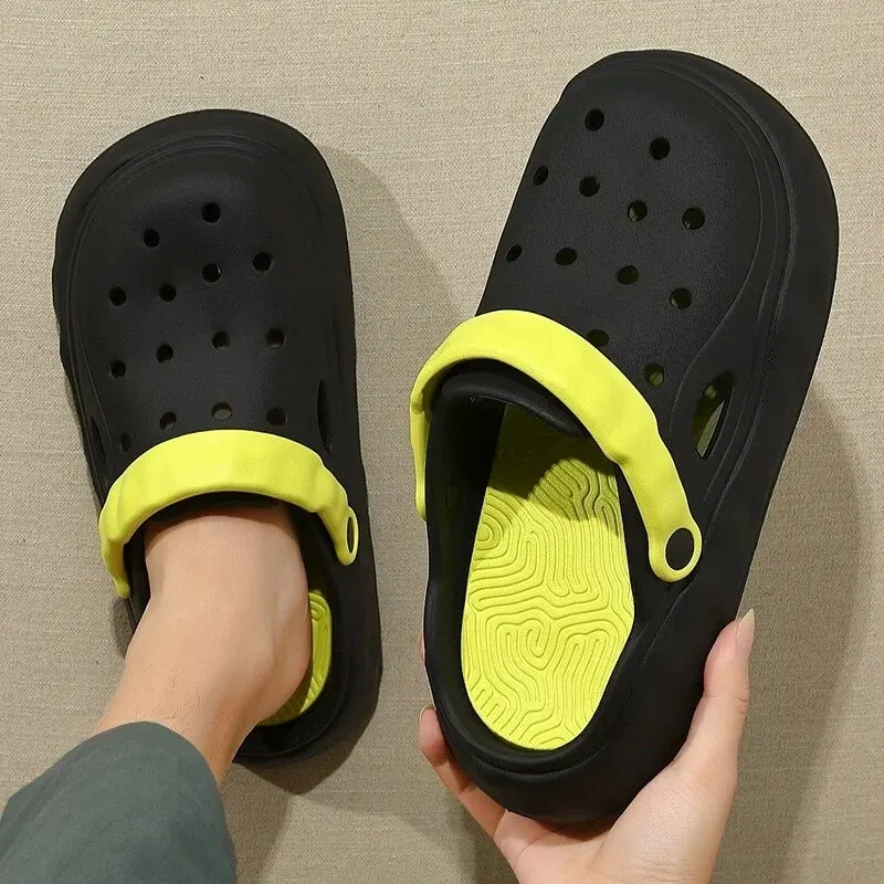 Men Summer Outdoor Slipon Shoes Sporty Thick Bottom Antislip Wearresistant Halfslip Design