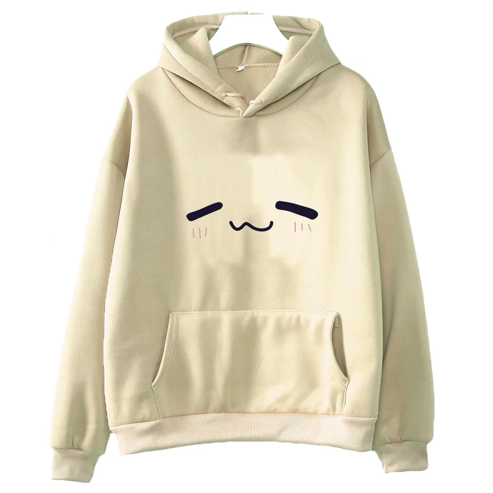 

Takodachi Face Sweatshirts Women Oversized Hoodies Cute Anime Clothing Comfotable O-neck Pullovers Winter Fleece Long Sleeve
