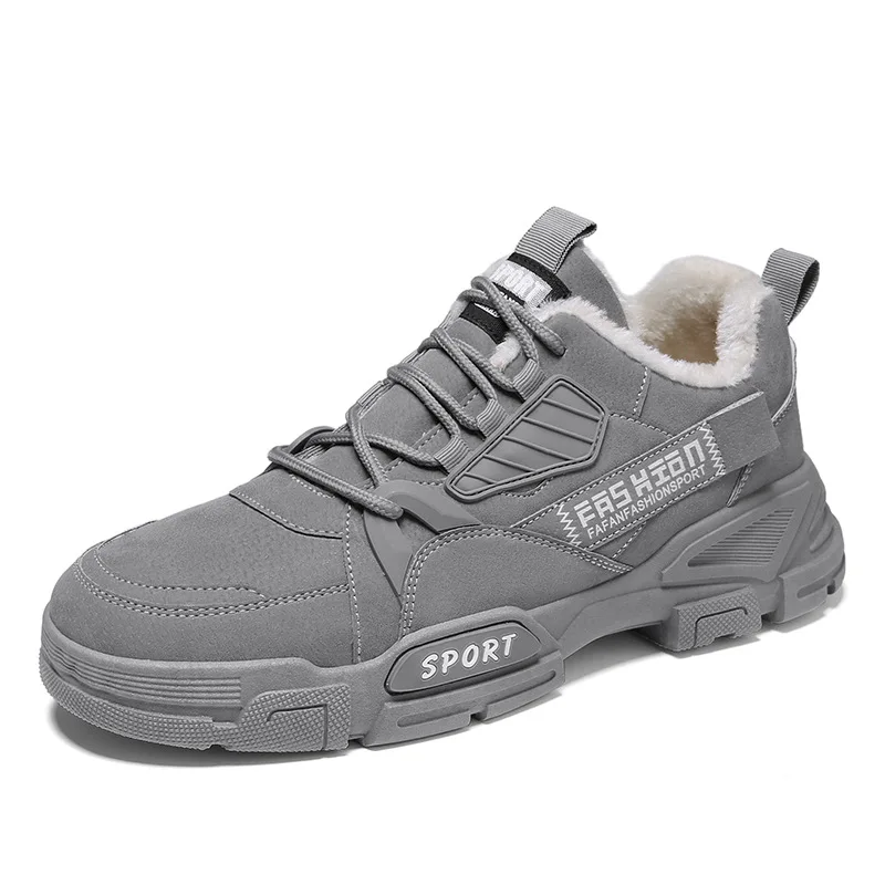 Men Snow Boots Outdoor Shoes For Male Thick Sole Sneakers for Men Winter Shoes Botines Tenis Keep Warm Fluff Mens Ankle Boots