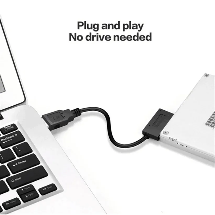 USB Adapter 6P+7P CD/DVD-ROM SATA to USB 2.0 Converter Cable