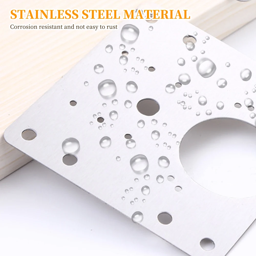 New Cabinet Hinge Repair Plate Kit 4PCS Kitchen Cupboard Door Hinge Mounting Plate with Screws Flat Fixing Brace Brackets