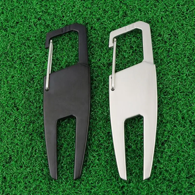 Golf Divot Tool Golf Putting Green Fork Zinc Alloy Golf Divot Repair Tool Pitch Groove Cleaner Golf Pitchforks Golf Accessories 2