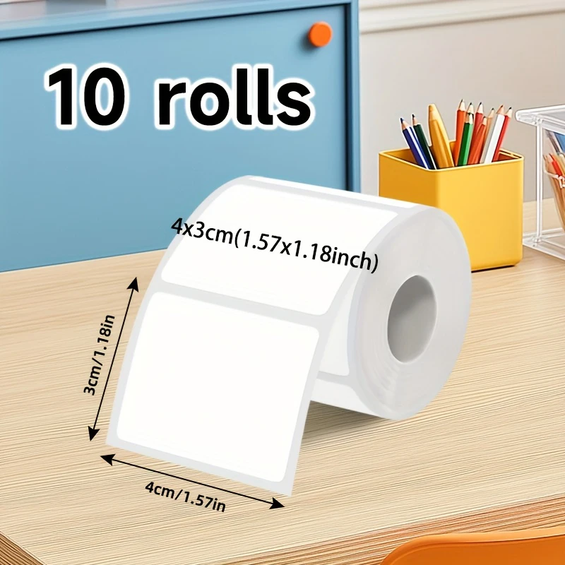 10 Rolls Thermal Paper Labels 40x30mm White Labels 230/Roll for M110 M200 M220 Printers DIY Gift Bottle Address Home Office Use - 3