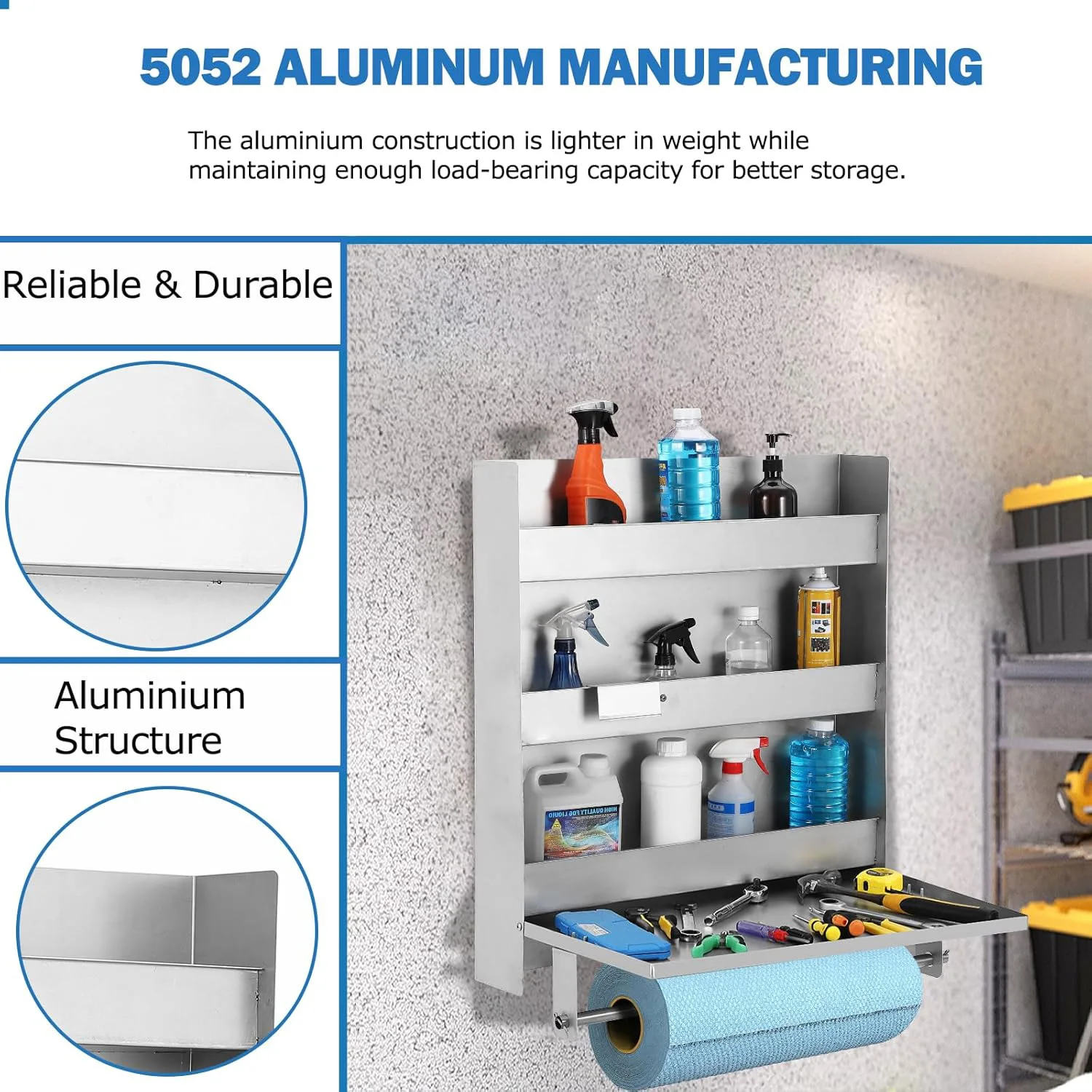 Wall Mounted Tool Tray, Storage Trailer Tool Cabinets, Small Wall Mounted Steel Cabinets Adjustable Shelves For Garages 4