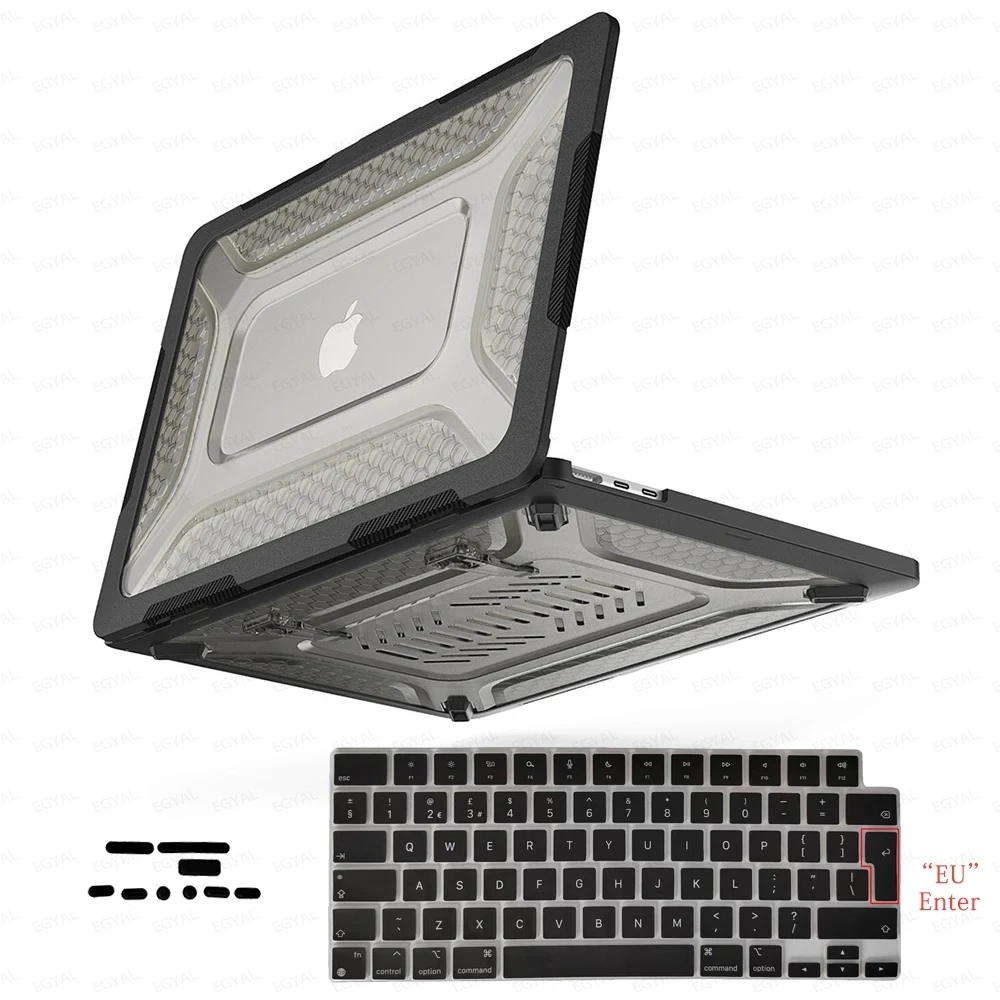 Portátil com Plugue à Prova de Poeira e Tampa do Teclado Macbook Air 15 m3 A3114 136 A2681 A3113 2023 2023 Case