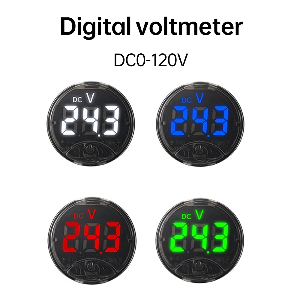 

DC7-120V/DC 0-120V LED Digital Display Round DC Touch Voltmeter for Measuring Voltage Equipment