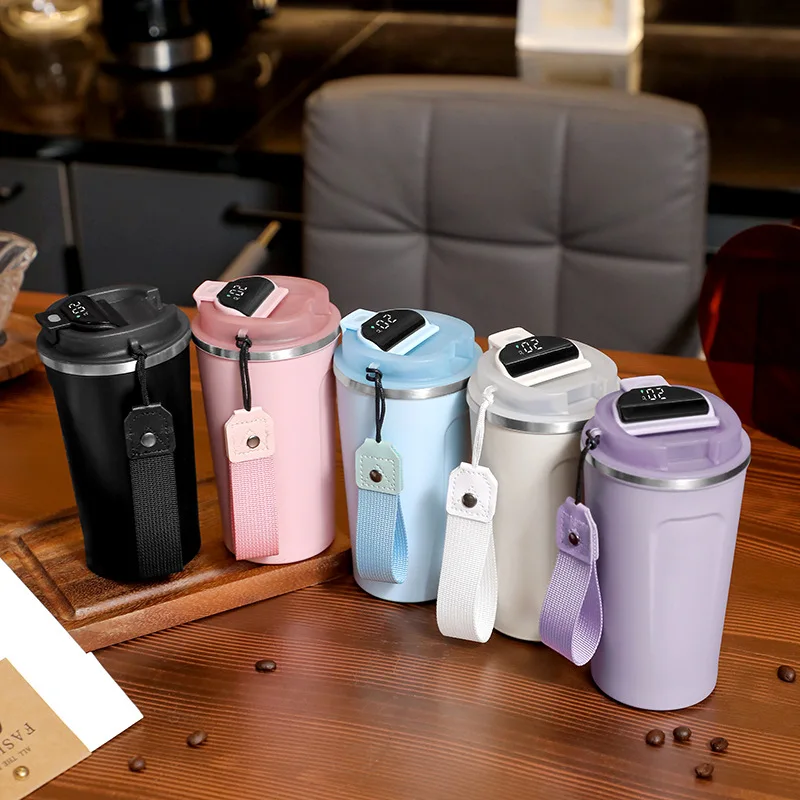 New Smart Thermos Coffee Cup LED Temperature Display Portable Stainless  Steel Insulated Mug Keep Hot Cold Vacuum Flask 510ML - AliExpress