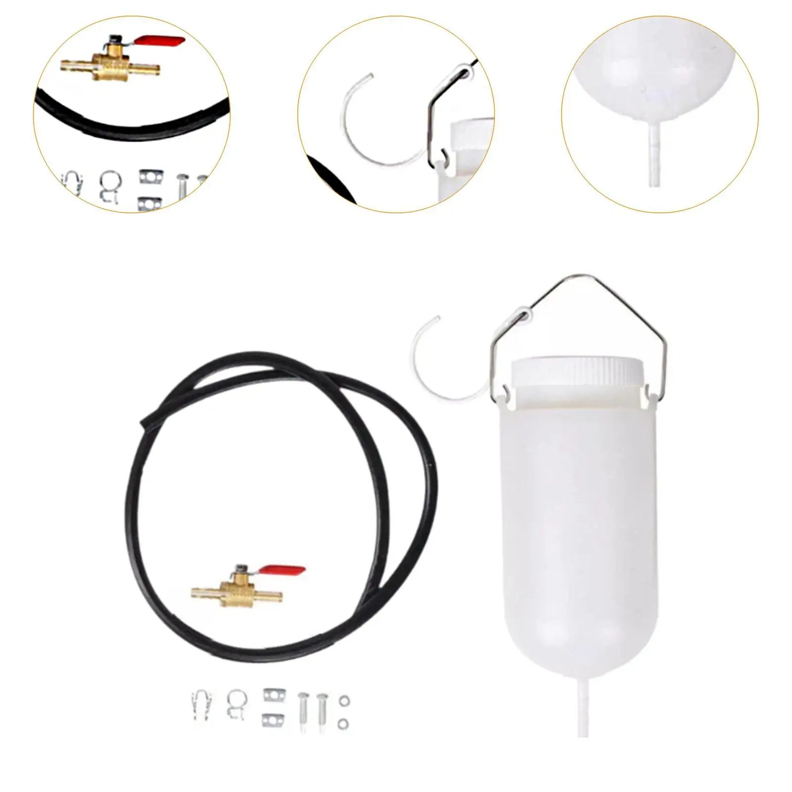 Auxiliary Fuel Tank 1L with Fuel Hose Versatile Storage for Motorcycles