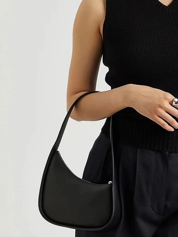 

New Style Shoulder Bags Genuine Leather T*R Half Moon Bag Women Designer Luxury Mini Underarm Bags Female Messenger Bag Handbag