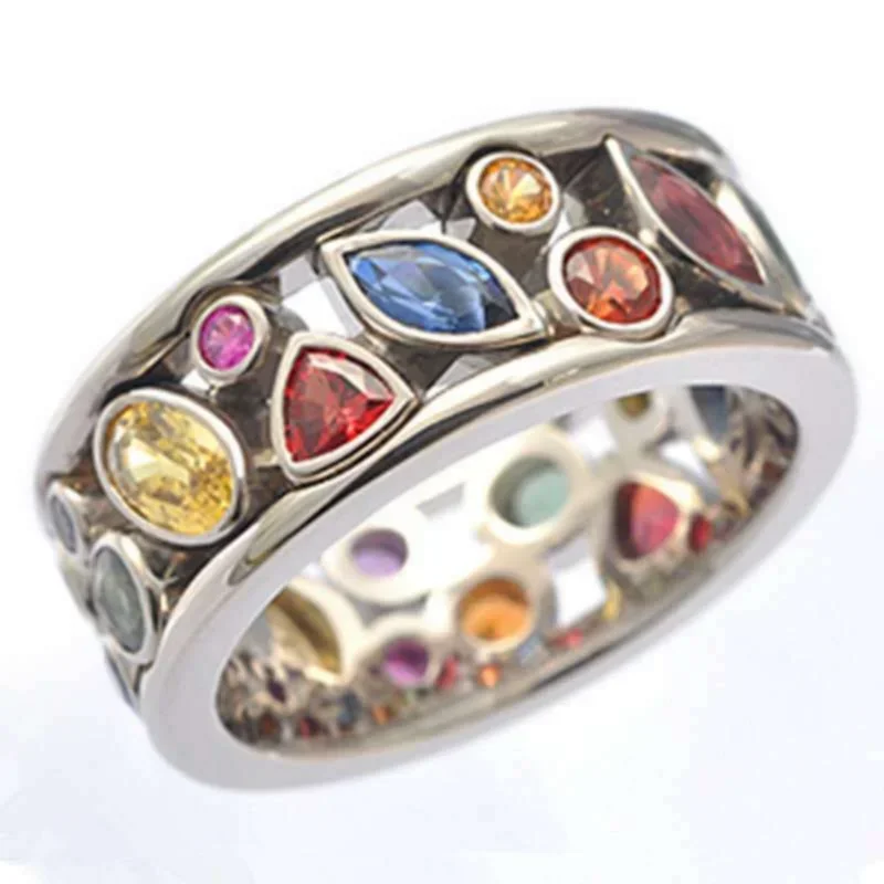2024 Boho Magical Colorful Crystal Ionix Ring Therapy Zircon Ring for Women Men Weight Loss Drainage Magnetic Couple Jewelry 2