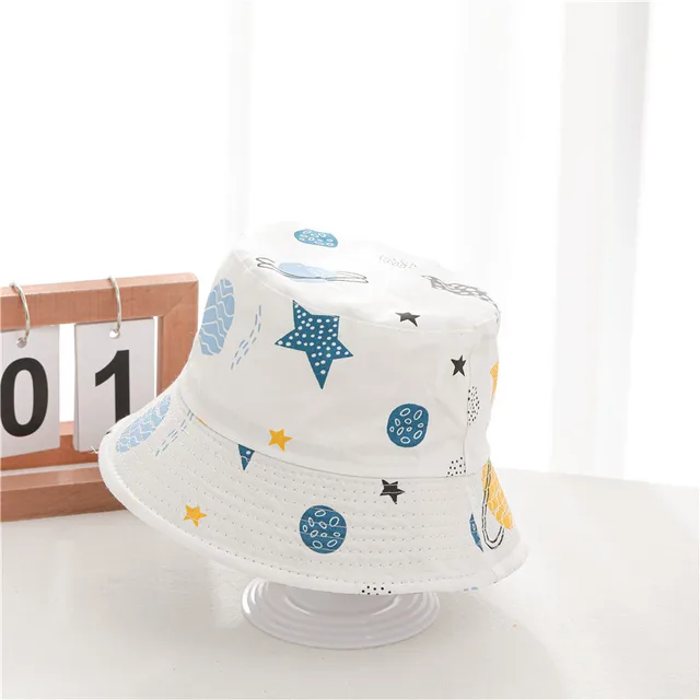 Dinosaur Print Baby Bucket Hat Cute Cartoon Cotton Children Fisherman Cap Toddler Boys Girls Summer Beach Sun Hats Panama Cap AE