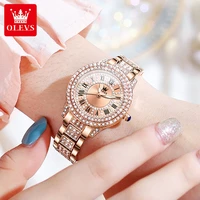 OLEVS Full Diamond Roman Dial Watch Women Luxury Elegant Stainless steel Waterproof High Quality Quartz Women's Watches 9943 2