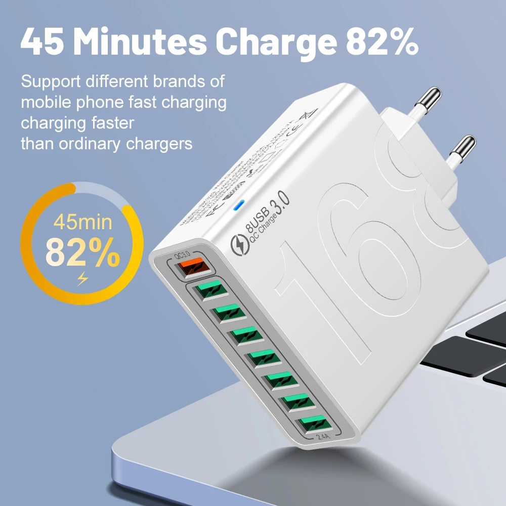 150w Multi-Ports USB-Ladegerät Schnell ladung EU/US-Stecker Telefon Ladegerät Adapter für iPhone Samsung Xiaomi Schnell ladegerät – Detail 8