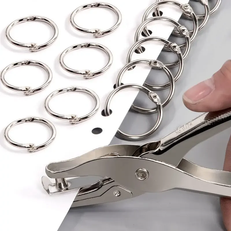 DIY Ring Binder Albums Loose-leaf Book Hoops Opening Ring Locking Keychain Office Binding Supplies Metal Craft Supplies 20pcs