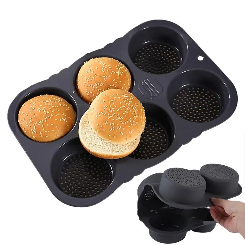 

Hamburger Bun Pan Durable Hamburger Bun Pan Food Grade BPA Free Heat-Resistant Easy To Release Household Kitchen Accessories