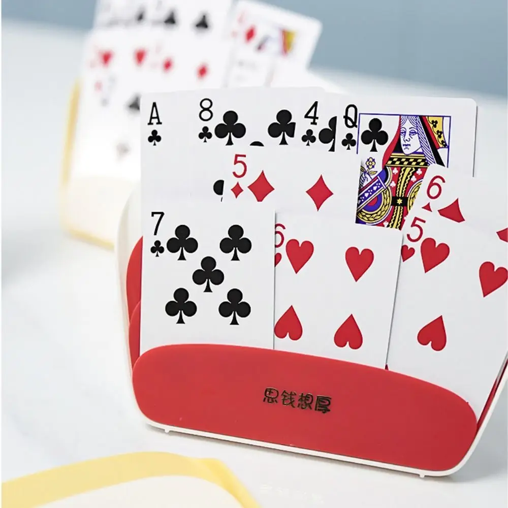 Plastic Game Card Stand Curved Design Tabletop and Game Stand Hands Free Playing Card Holder Hands-Free Poker Rack Holds Up Card