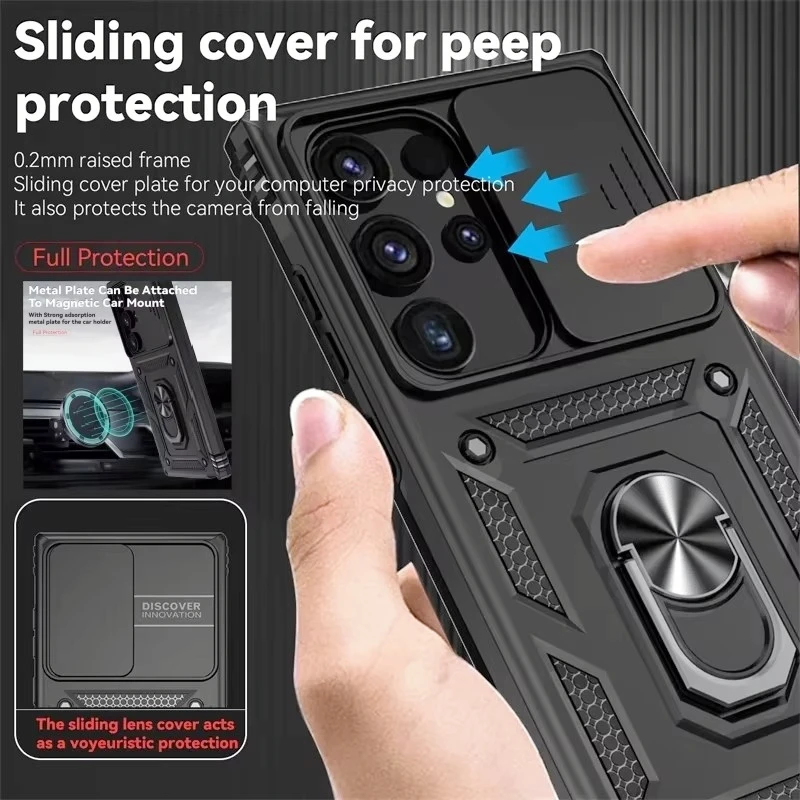 Ultimate Armor Shockproof Phone Case with Lens Protection and Ring Holder