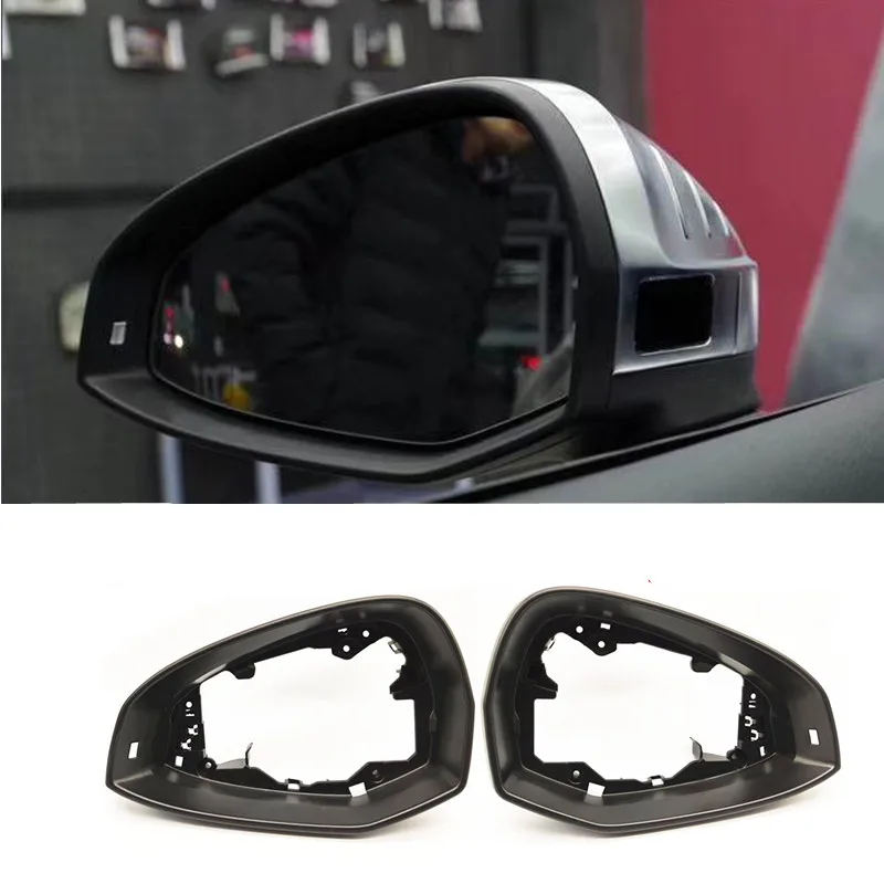 Car Exterior Side Mirror Housing Frame For Audi A4 B9 A5 Glossy Glass Surround Rear View Mirror Frame Holder Bracket Accessories