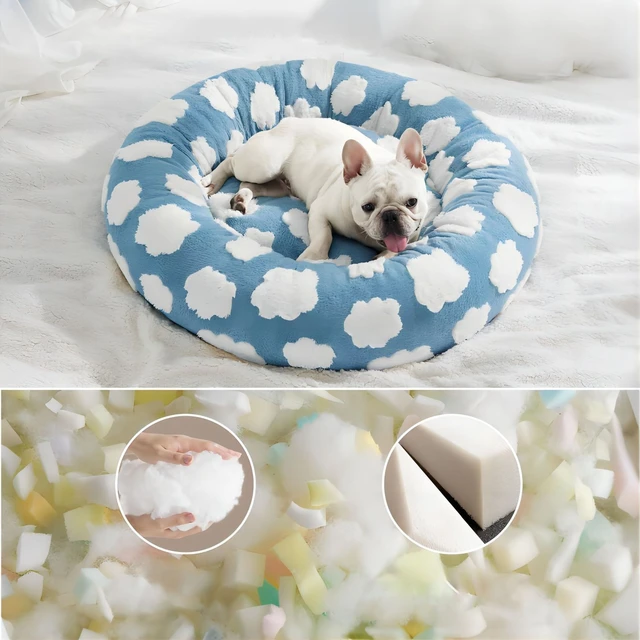 Round Pet Bed for Dogs Cats All Seasons Warm Winter Soft Comfortable Cushion Dog Beds for Large Dogs Dog Accessories Cat Bed 2