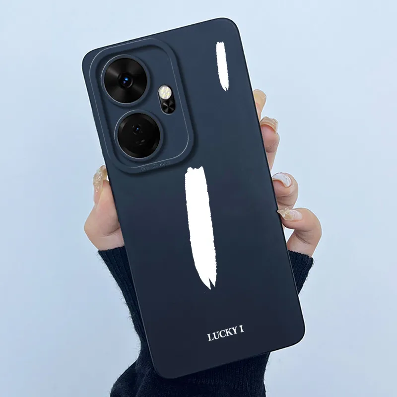Shockproof Liquid Silicone Soft TPU Case with Lucky Initial Design