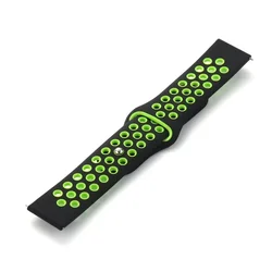 Silicone Sport Wristband - Universal 20mm/22mm Strap for Redmi Watch 5 Active (6 black and green)