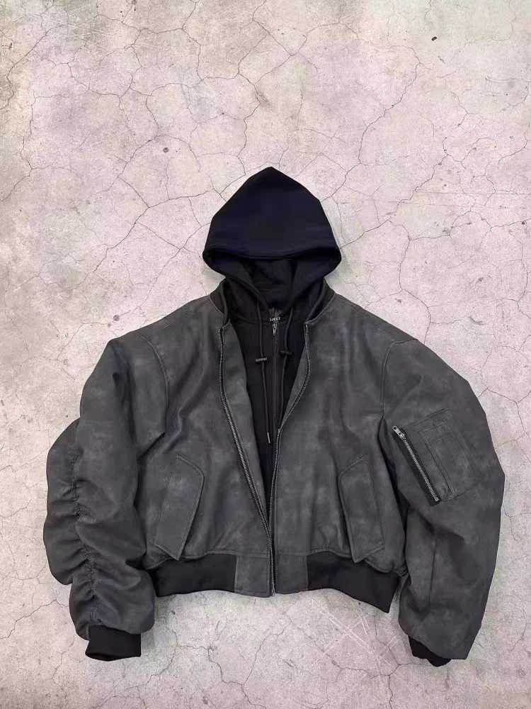 ジャケット・アウター 00s y2k Leather hoodie Jacket MUSINSA公式 | NOT4NERD Crop Leather Vintage Hooded Jacket