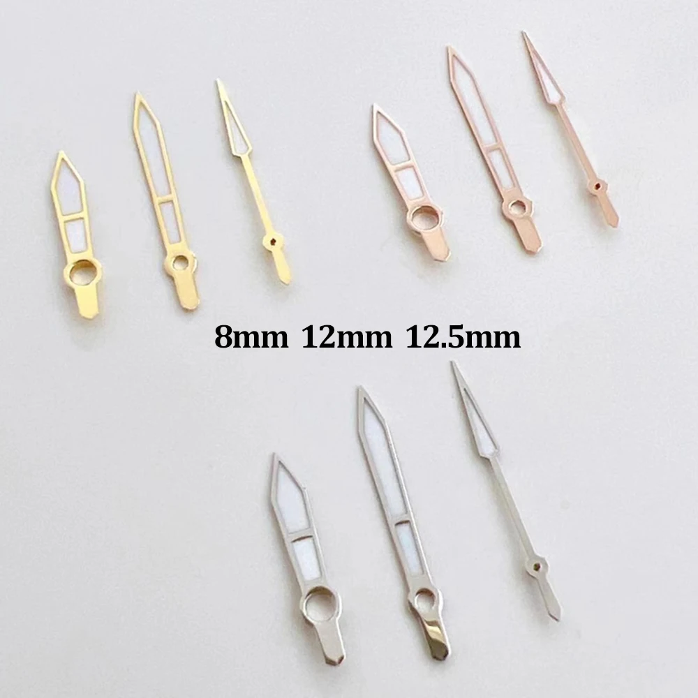 

NH35 Watch Hands Silver/Gold/Rose, 8mm 12mm 12.5mm, Green Luminous Pointers Watch Accessories, for NH35 NH36 4R 7S Movement