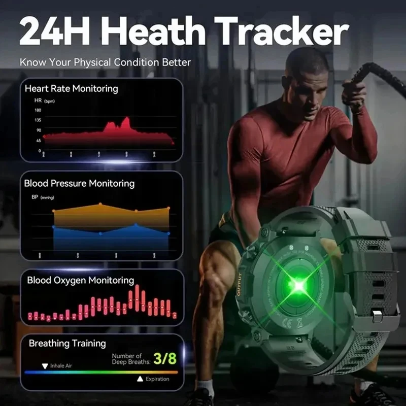 2023 New Smart Watch Men Military Health Monitor 1.39'' Bluetooth Call Fitness Waterproof Sport Smartwatch for IOS Android Phone - Image 5