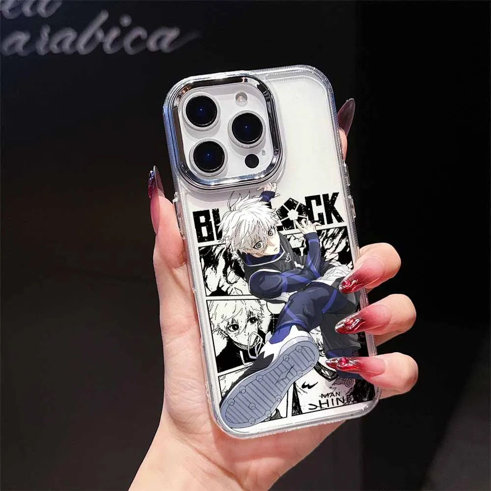 Transparent Soft Cover Phone Case - Cool Blue Locks Design Inspired by S-Seishiro Nagi