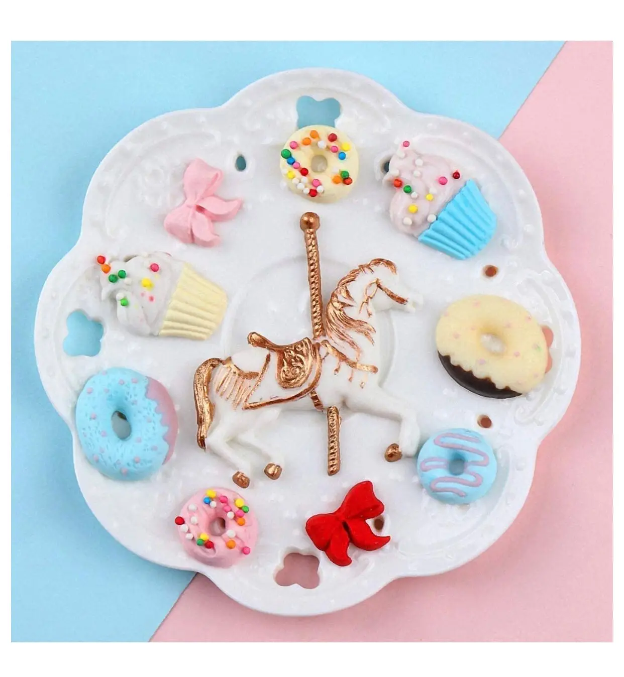 

Trojan Donut Cone Shaped Ice Cream Silicone Mold Chocolate Cake Decoration Sugar Cane Tools Kitchen Carousel Clay Plaster Mould