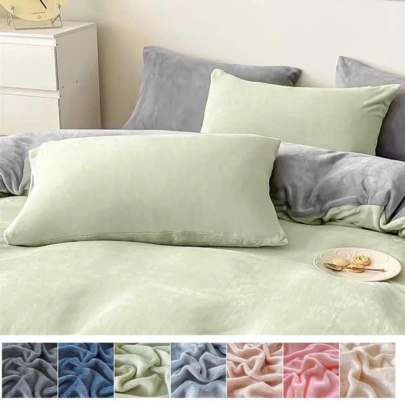 

2pcs Pillowcase Velvet Cushion Covers for Bed 48x74cm Pillows Cover Home Pillow Case Solid Color Decorative Pillowcase