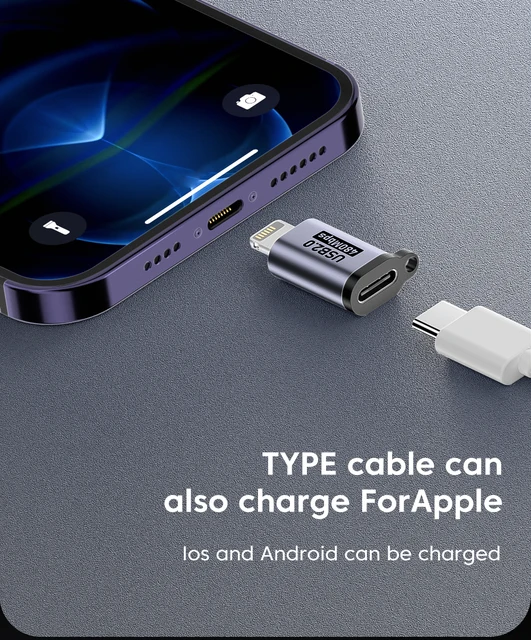 Lightning Cable Charging Iphone With Android Adapter Micro USB To