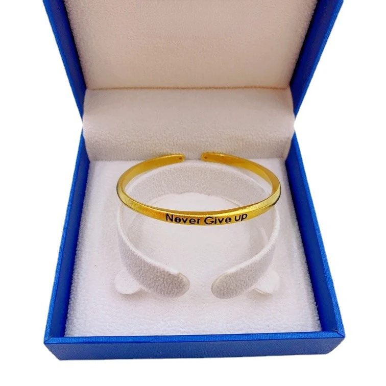 Fashion 24k Gold Color Letter Bracelet Bangle for Women Classical Style Bracelet Bangle Fine Jewlery Gifts
