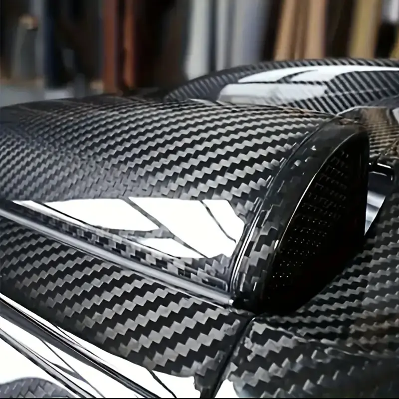 High Gloss 6D 5D Carbon Fiber Black Car Foiling Wrap Vinyl Car Wrapping Folie Automotive Vinyl for Motorcycle Vinyls Motorcycles - Image 4