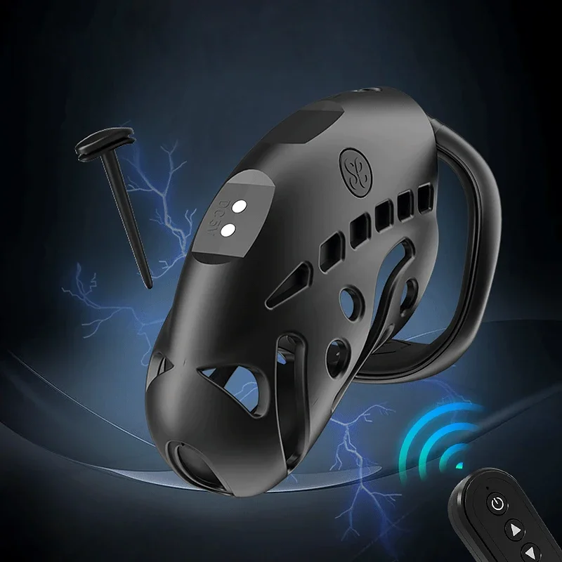 Penis Chastity Cage Male Chastity Cage Electric Shock Remote Control With Urethral Blockage