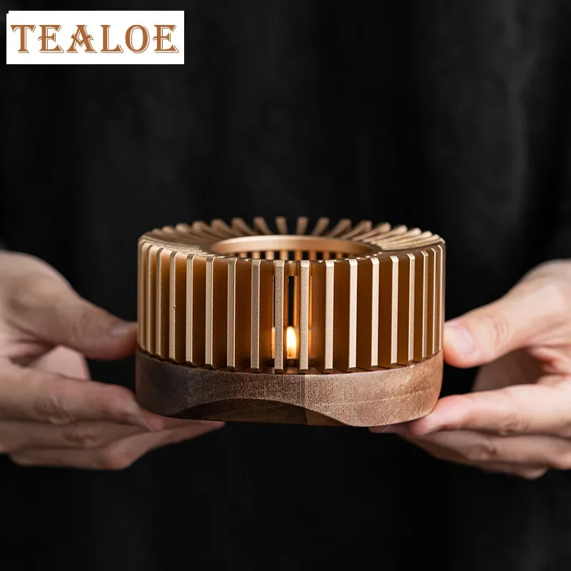 Japanese-style Tea Warmer Stove Solid Wood Tea Warmer Holder Teapot Candle Heating Base Warm Drink Wine Boiler Kung Fu Set